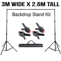 DELUXE Backdrop Stand Kit 3m wide x 2.6m tall