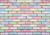 Coloured Chalk Brick Wall Backdrop