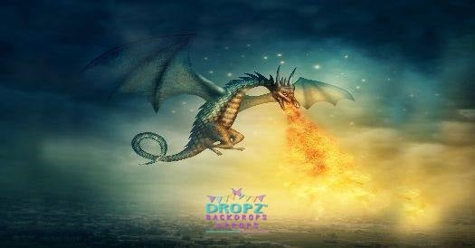 Backdrop - Fiery Dinosaur Dragon