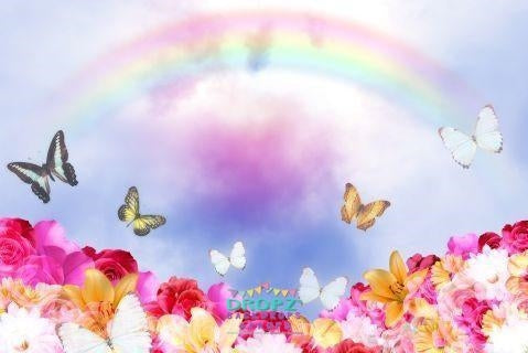 Backdrop - Rainbow Butterflies