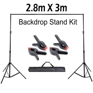 DELUXE Backdrop Stand Kit 3m wide x 2.6m tall