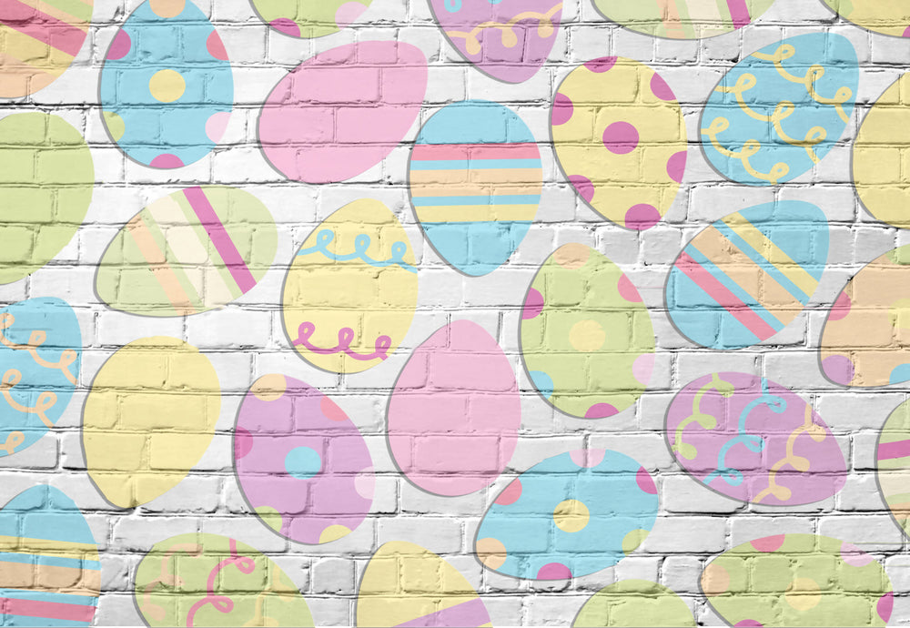 Easter Egg Brick Wall Background