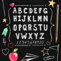 Alphabet School Chalk Board Backdrop