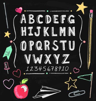 Alphabet School Chalk Board Backdrop