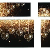 Black and Gold Glitter Hearts