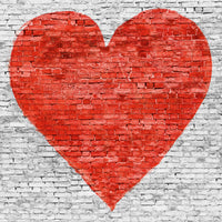 Brick Wall Love Heart Red
