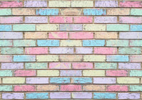 Coloured Chalk Brick Wall Backdrop
