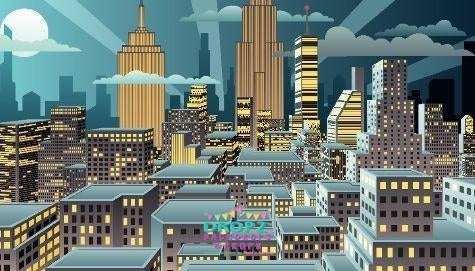 Backdrop - 3d Superhero Cityscape