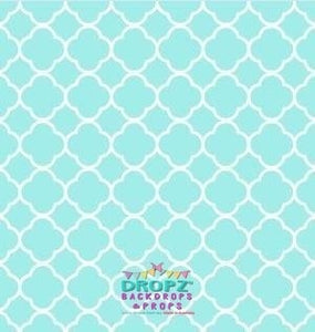 Backdrop - Aqua Quarterfoil Lattice