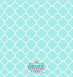 Backdrop - Aqua Quarterfoil Lattice