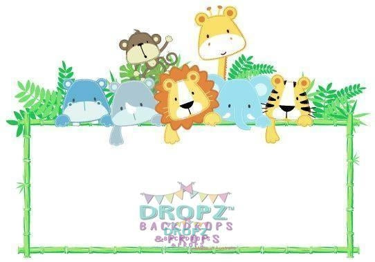 Backdrop - Baby Jungle Animal Frame