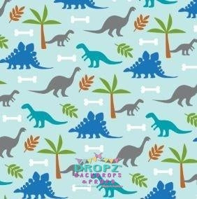 Backdrop - Blue Dinosaurs