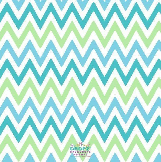 Backdrop - Blue Lime Chevron