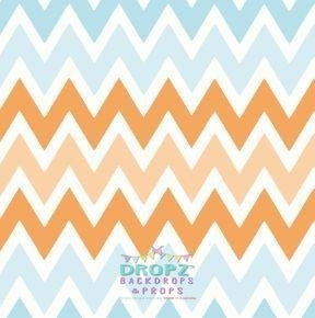 Backdrop - Blue Orange Pastel Chevron