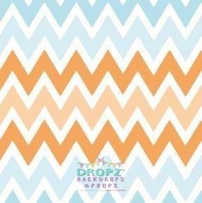 Backdrop - Blue Orange Pastel Chevron