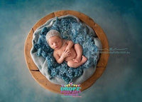 Backdrop - Blue Portrait Wall & White Floor Combo
