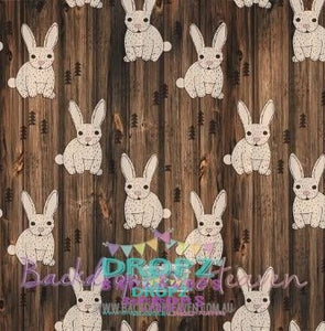 Backdrop - Chocolate Easter Rabbits Wood
