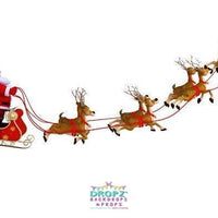 Backdrop - Christmas Santa Reindeer Sleigh Backdrop