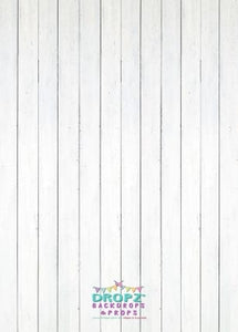 Backdrop - Classic White Wooden Floor Thin Planks