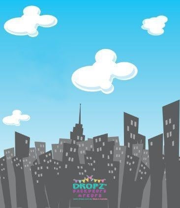Backdrop - Daytime Superhero Cityscape