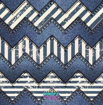 Backdrop - Denim Chevron