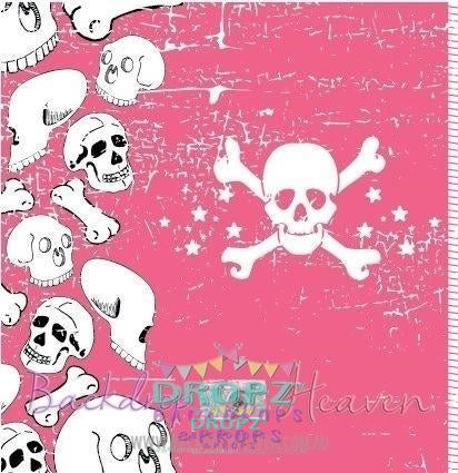 Backdrop - Distressed Pink Skulls