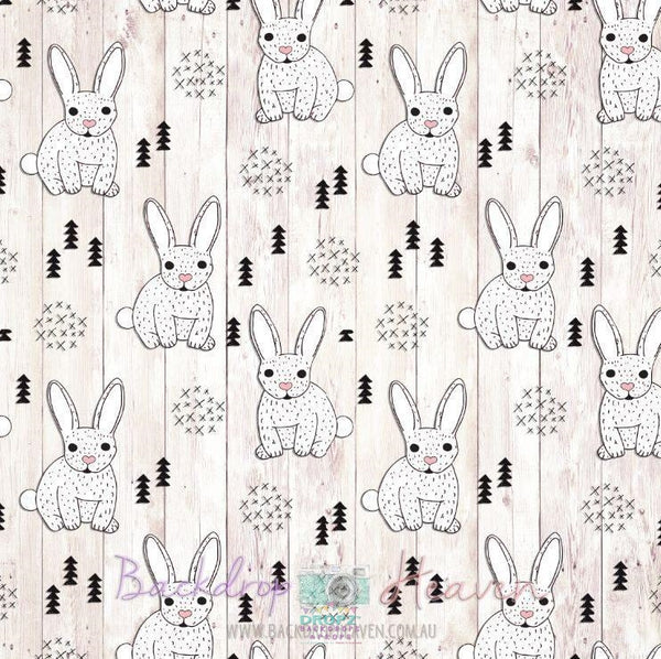 Backdrop - Easter Rabbits Wood