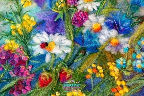 Backdrop - Felted Flowers