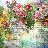 Backdrop - Floral Brick Wall