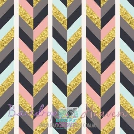 Backdrop - Glittery Gold Chevron Braid