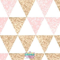 Backdrop - Gold Glitter Pink Triangles