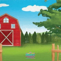 Backdrop - Hand Drawn Red Barn - Day