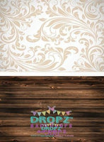 Backdrop - Java Wood Planks With Beige Damask
