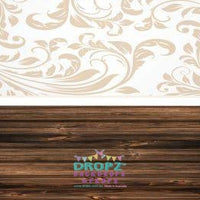 Backdrop - Java Wood Planks With Beige Damask