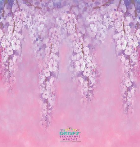 Backdrop - Lavender Rose Painted Blossoms