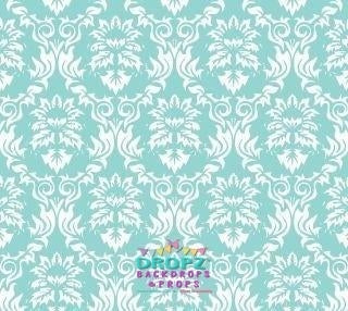 Backdrop - Light Teal Damask