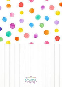 Backdrop - Multicolor Spots With White Wooden Floor