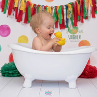 Backdrop - Multicolor Spots With White Wooden Floor