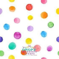 Backdrop - Multicolor Spots With White Wooden Floor
