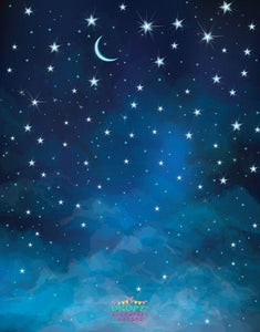 Backdrop - Night Sky Stars With Moon
