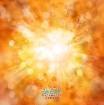 Backdrop - Orange Sunburst Bokeh