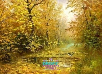 Backdrop - Painted Amber Foliage