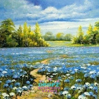 Backdrop - Painted Bluebelle Field