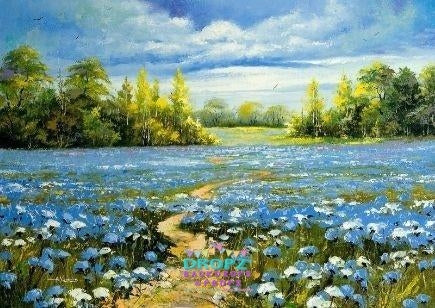 Backdrop - Painted Bluebelle Field