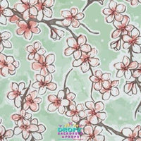 Backdrop - Painted Cherry Mint Blossoms