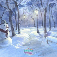 Backdrop - Painted Christmas Snowman Backdrop