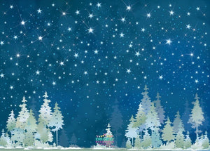 Backdrop - Painted Night Sky Trees