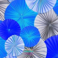 Backdrop - Paper Rosettes Blue