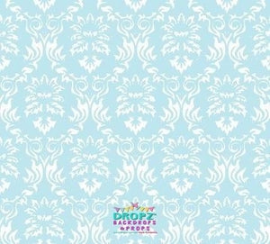 Backdrop - Pastel Blue Damask