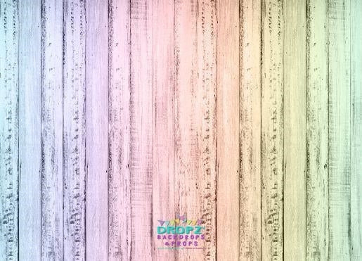Backdrop - Pastel Rainbow Wood